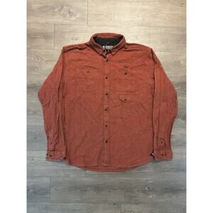 10DEEP NY Men’s Orange Plaid NYC Flannel Lumberjack Shirt Pocket Size 3XL Y2K